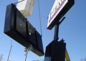 1st-Rate-Realty-Marshall-Town-IA LED-Sign-Install 2
