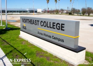 hcc houston community college custom routed school sign