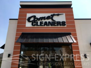 Comet Cleaners Katy Business Sign Installation by Sign-Express