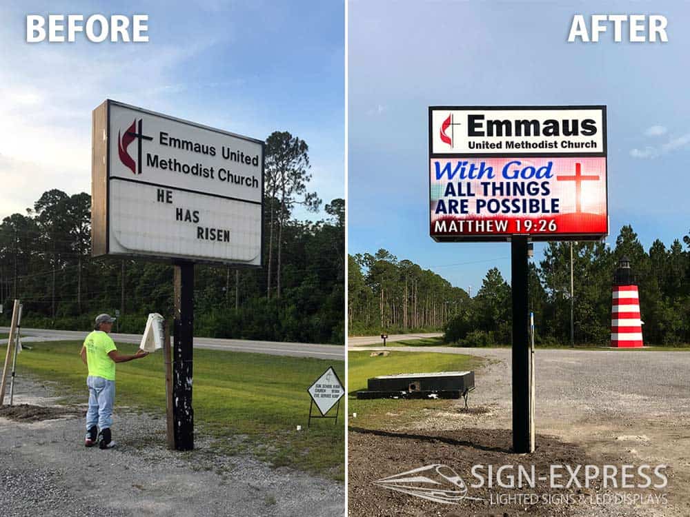 Emmaus United Methodist Church Sign Installation by Sign-Express