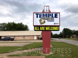 Temple Baptist Church Sign Installation by Sign-Express