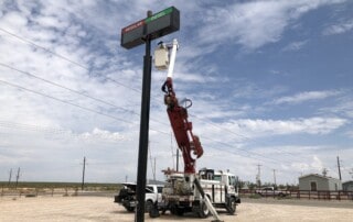 Permian 1 Stop Gas Station LED Sign Install - First Stage