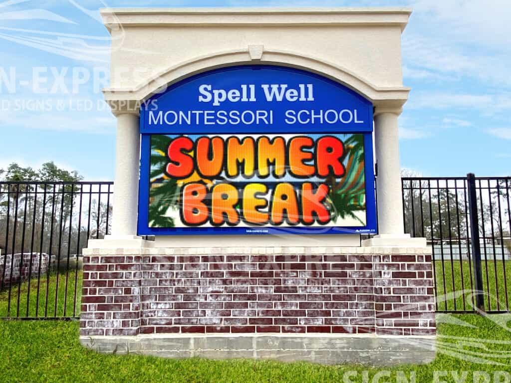 Spell Well Montessori School Sign Design