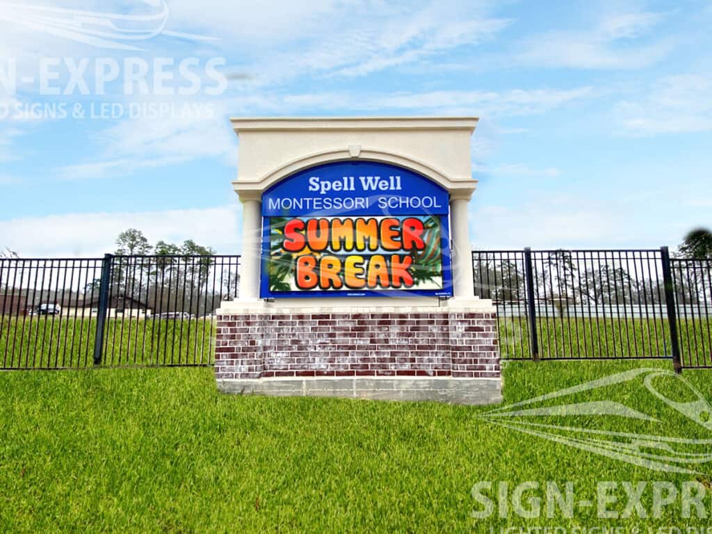 Spell Well Montessori School Sign Install