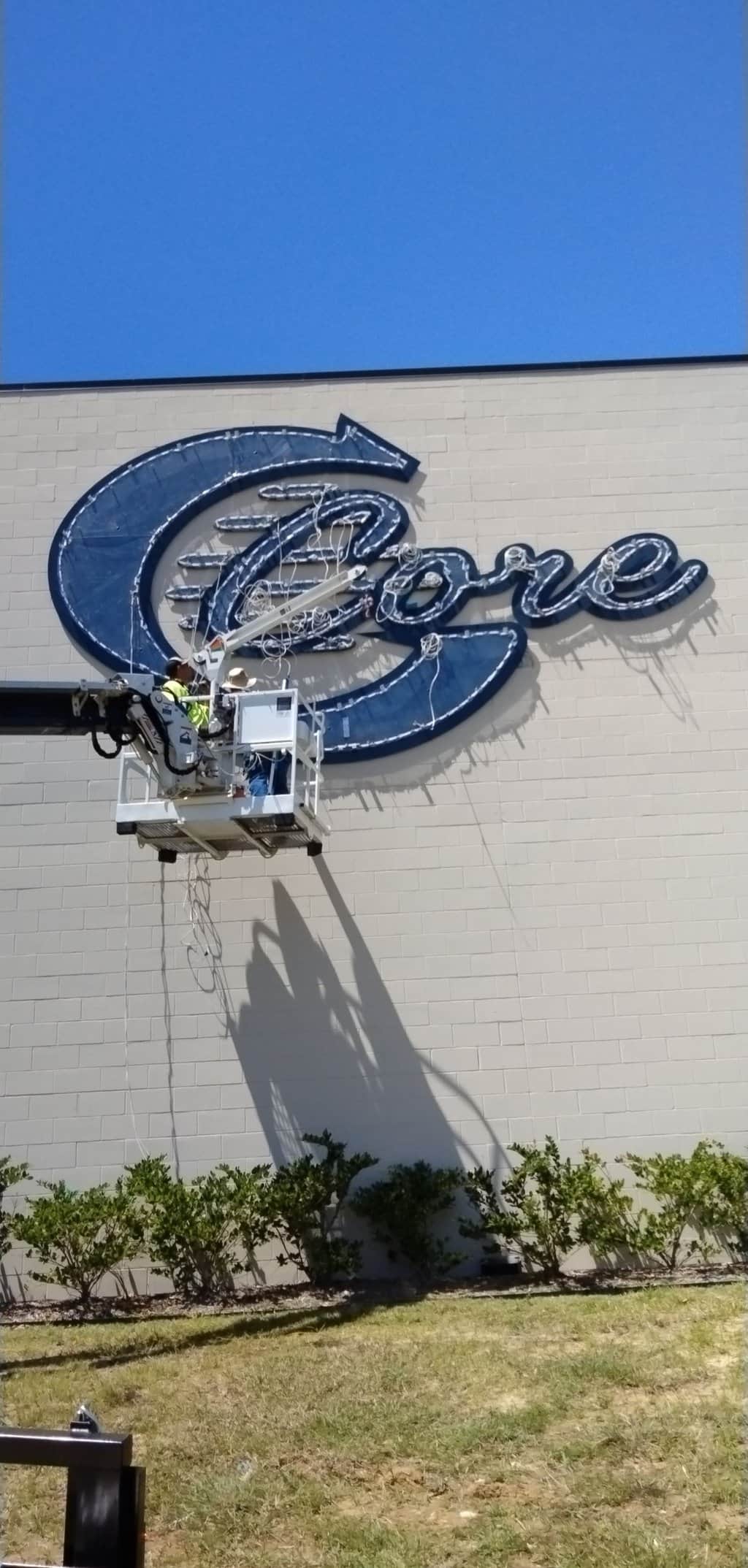 Core Trucking Building Logo Lighted Sign