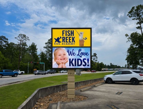 Preschool sign for FishCreek Kids Academy