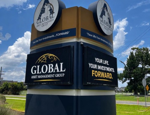 Business signs for Global Asset Management Group